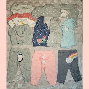3M Clothing Lot 11 PC Set Bundle Girls Infant Baby Clothes $20